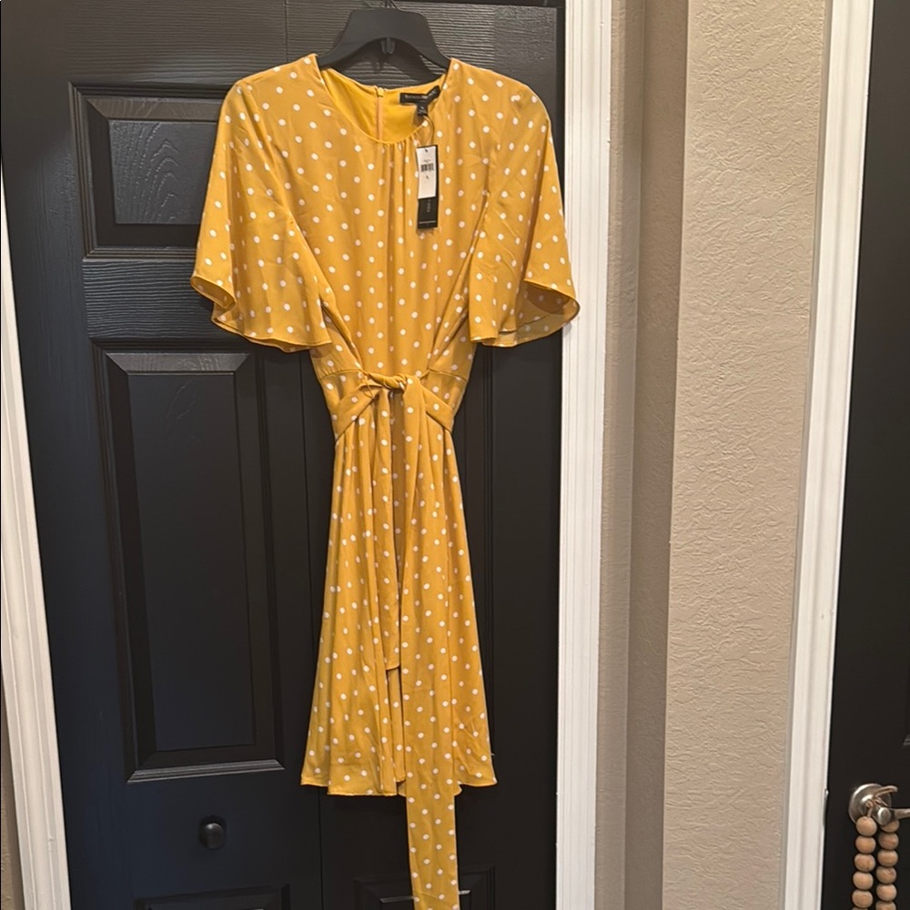 Banana Republic Yellow Wrap Midi Dress